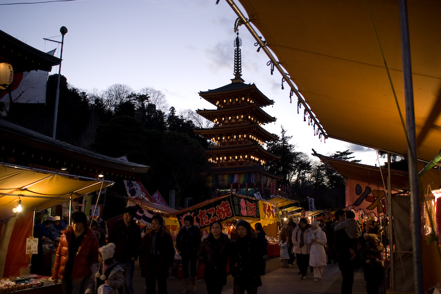 高幡不動にて。